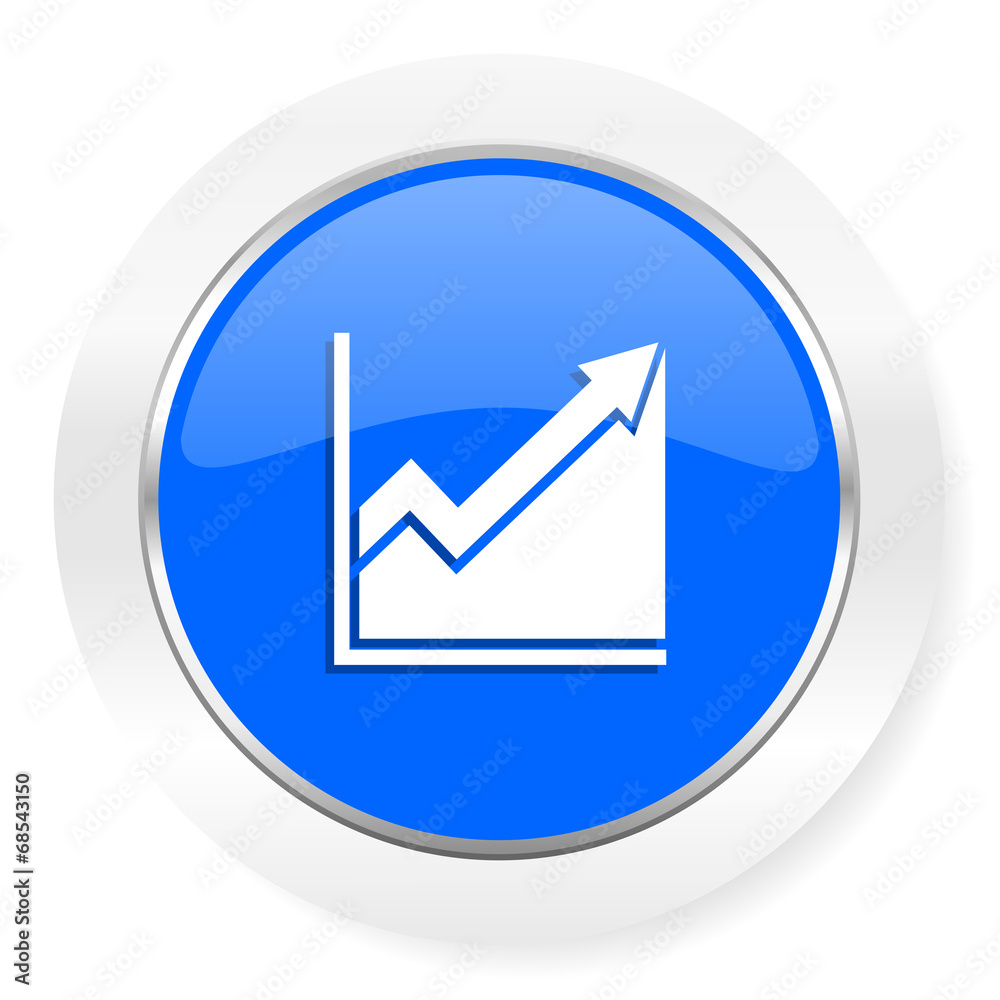 histogram blue glossy web icon