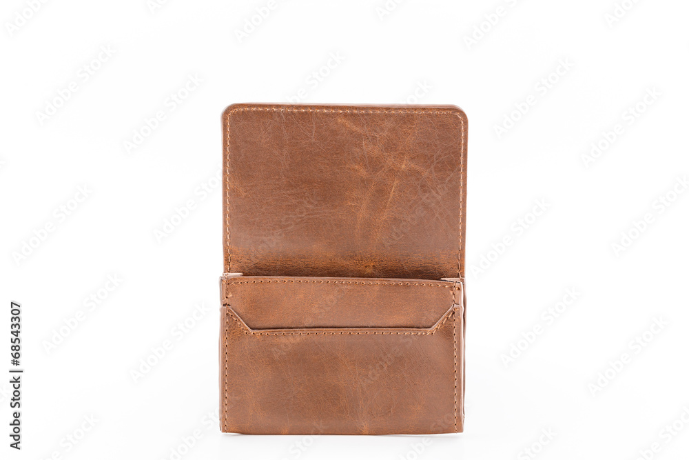 Brown leather wallet. Brown leather wallet.