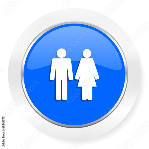 couple blue glossy web icon