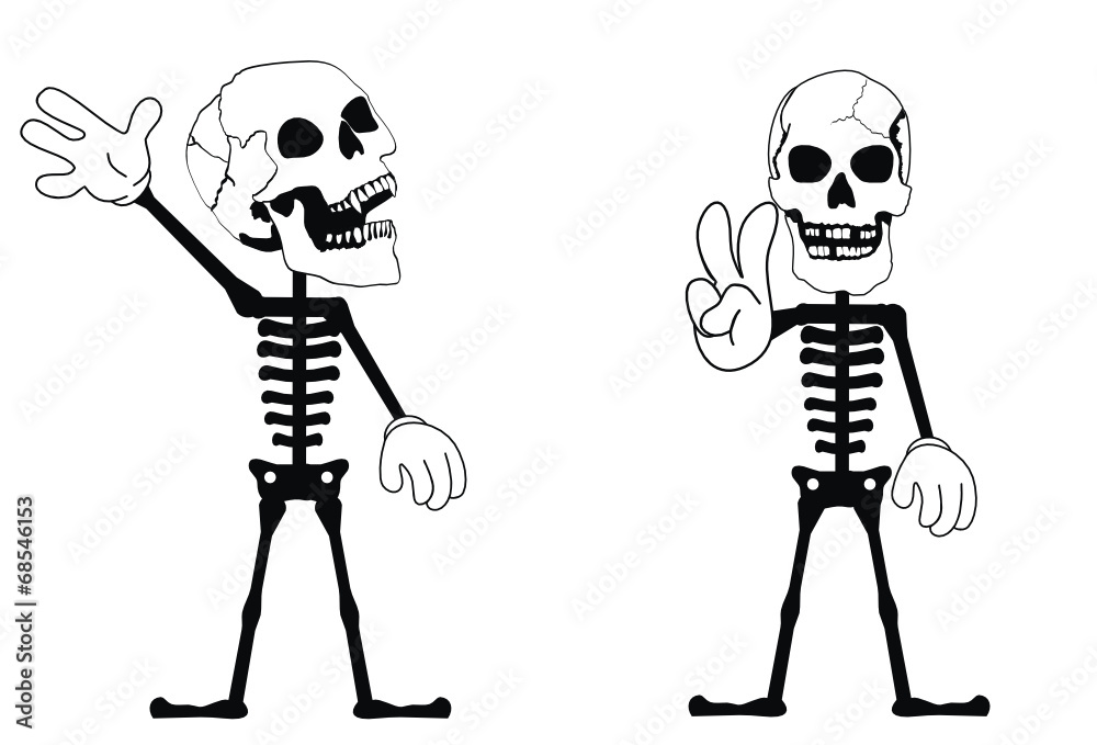 Fototapeta premium skull funny cartoon set3