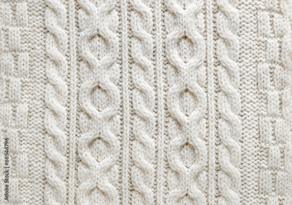Naklejka premium Cable knit fabric background