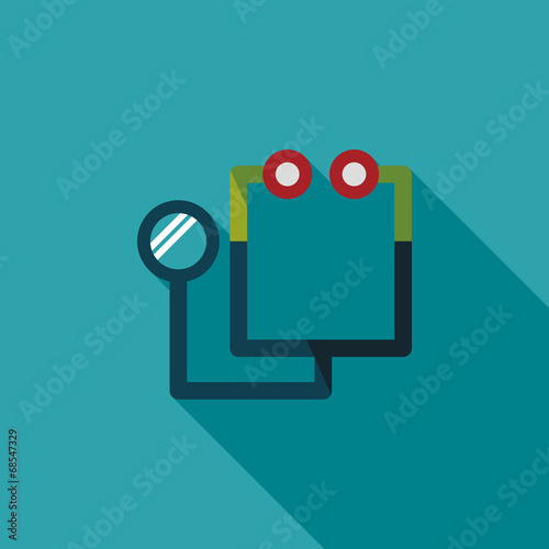 stethoscope flat icon with long shadow