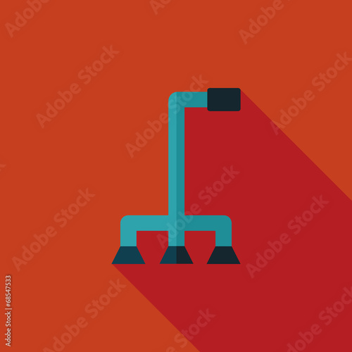 walking stick flat icon with long shadow