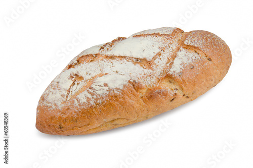 French Bread Isolated on White Background