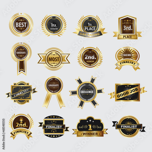 Premium quality golden laurel wreath, set