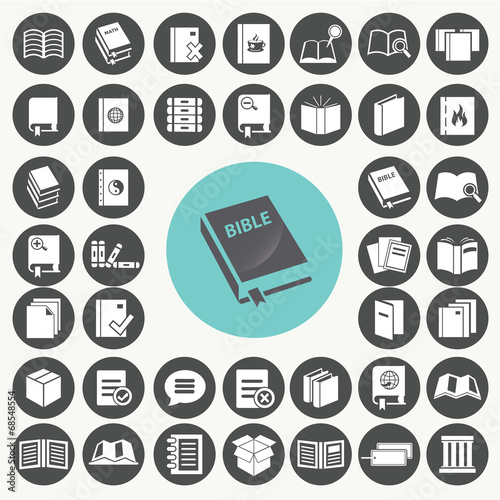 Book icons set. Illustration eps10