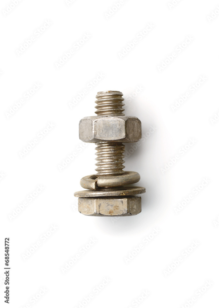 bolt and nut isolated on white background bolt and nut isolated on white background