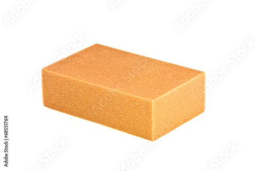 A clean sponge on white background