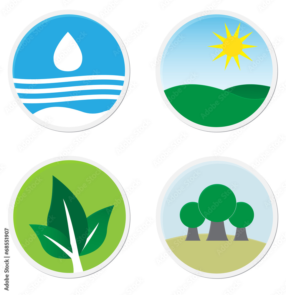 Green flat icons