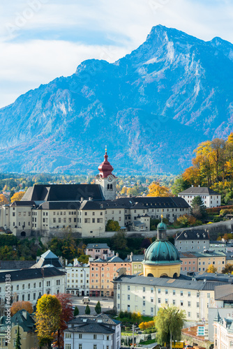 General view on historical city Salzburg, Austria