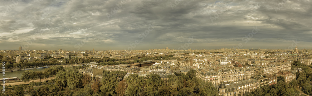 Paris aerial view panorama