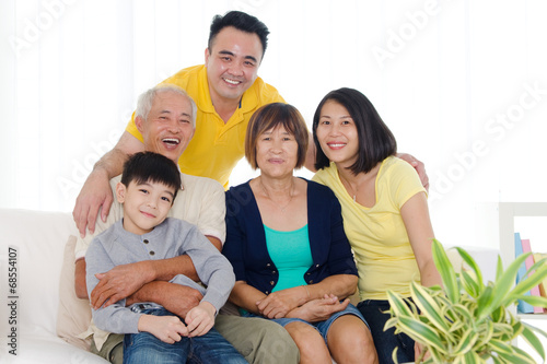 Portrait of asian three generations family