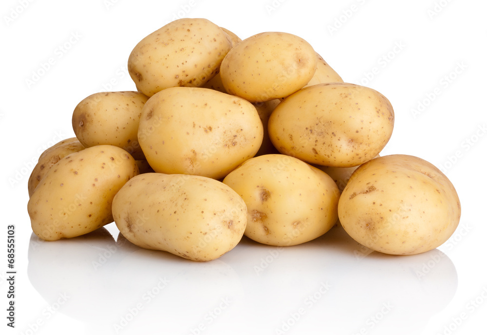 Heap of potatoes isolated on white background Heap of potatoes isolated on white background