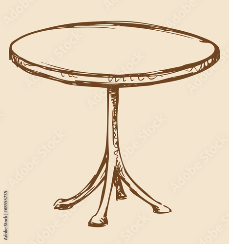 Vector drawing. Round table