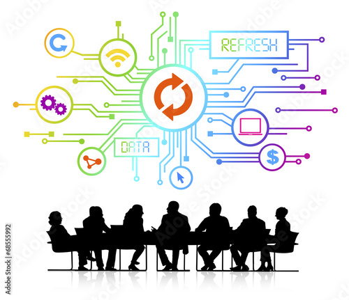 Vector of Business People Data Reloading