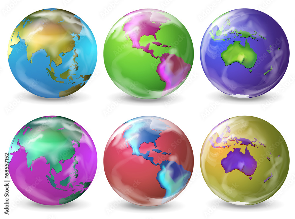 Earth in different colours