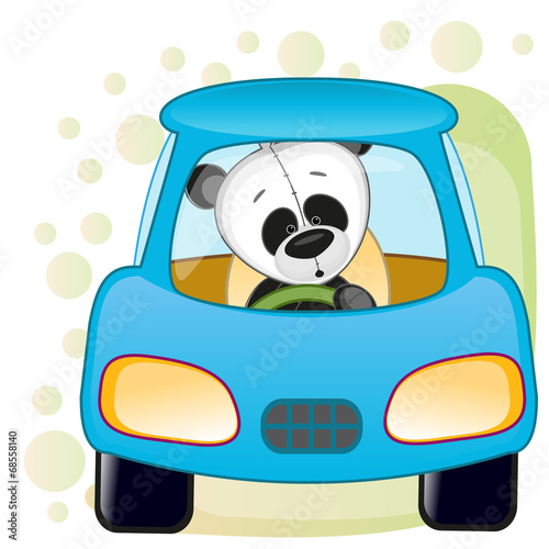 Fototapeta Naklejka Na Ścianę i Meble -  Panda in a car