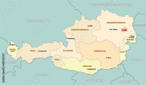 Österreich administrative Karte