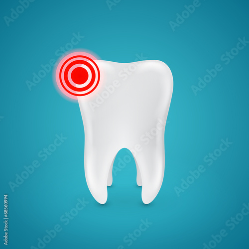 inflamed area on the healthy human teeth