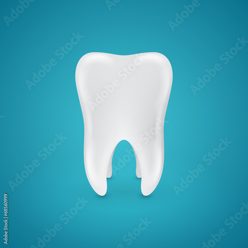 Fototapeta Naklejka Na Ścianę i Meble -  Clean healthy teeth on blue background