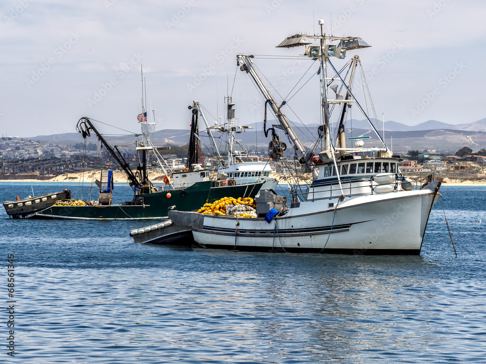 Fishing vessels in Monterey harbor, California Fishing vessels in Monterey harbor, California
