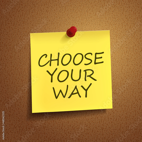 choose your way words on post-it