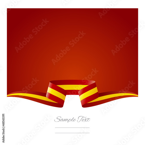 Abstract red background Spanish flag ribbon