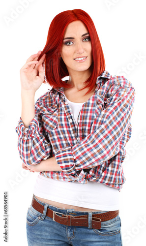 Beautiful young woman isola...