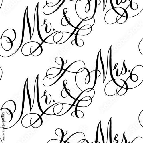 Wedding calligraphy seamless pattern