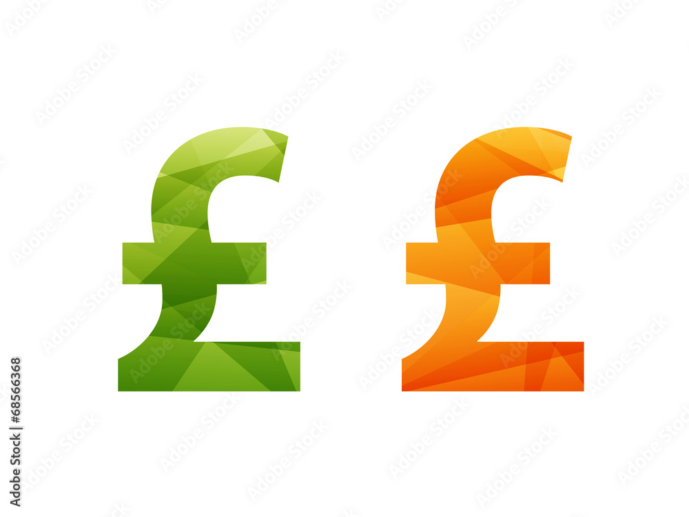 Colorful shiny geometric currency sign icon vector