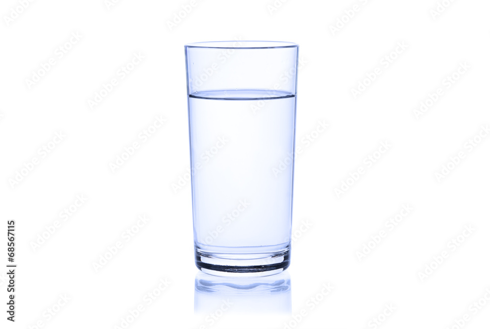 Glass of water on a white background Glass of water on a white background