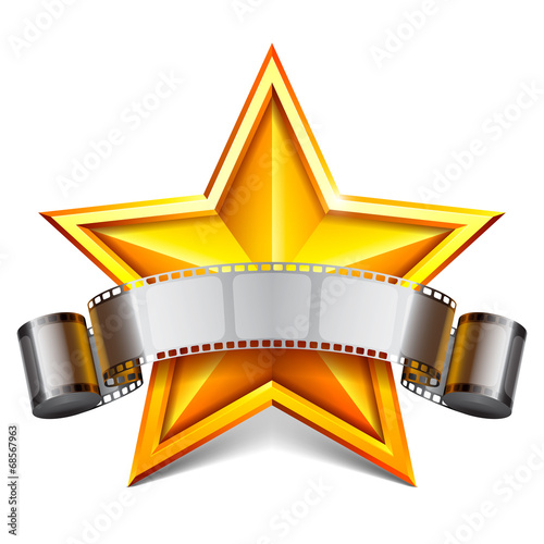 Movie tape and golden star.