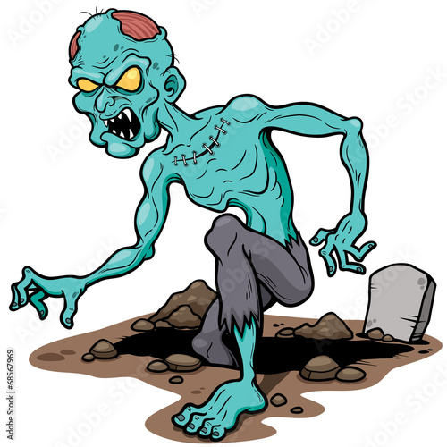 Vector illustration of Cartoon zombie