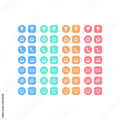 Multipurpose Business Card Icon Set of web icons.