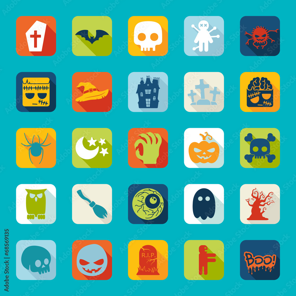 Fototapeta premium Set of halloween icons