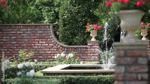 English  garden with a fountain