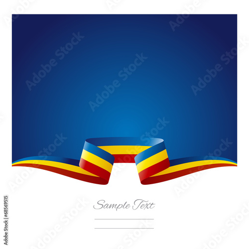 Abstract background Romanian flag ribbon