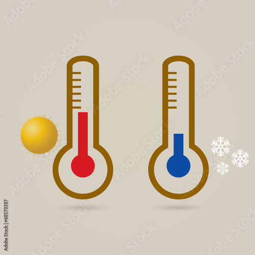 Two thermometers, high and low temperature.