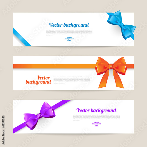 Set of card with gift bows