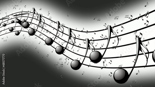 Animated background with musical notes - Seamless LOOP