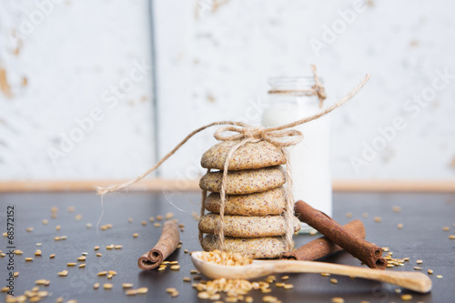 Natural Cookies with milk