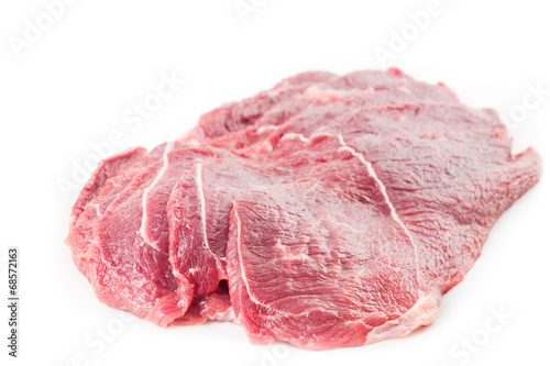 Sliced steak from fresh pork raw meat