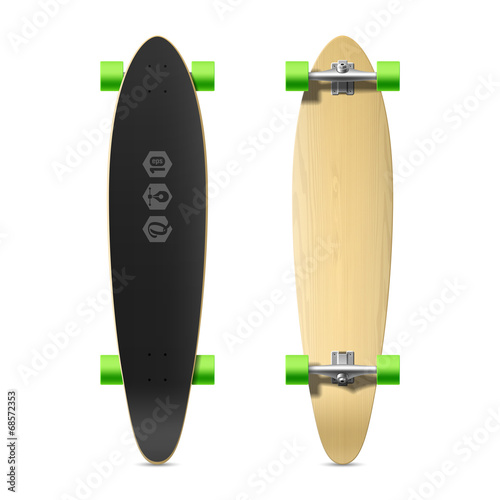 Photorealistic longboard, skateboard