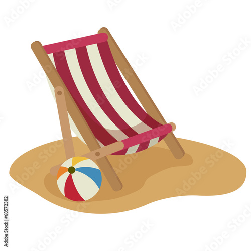 Beach chair and ball vector