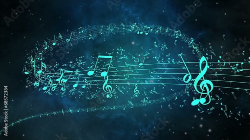 Animated background with musical notes - Seamless LOOP