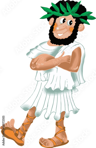 Ancient Greek philosopher comic illustration