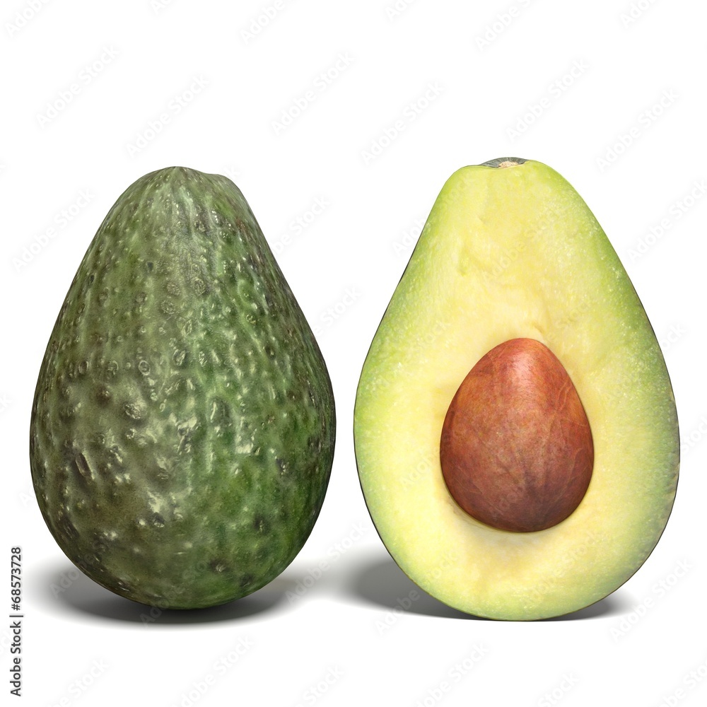 3d illustration of an avocado