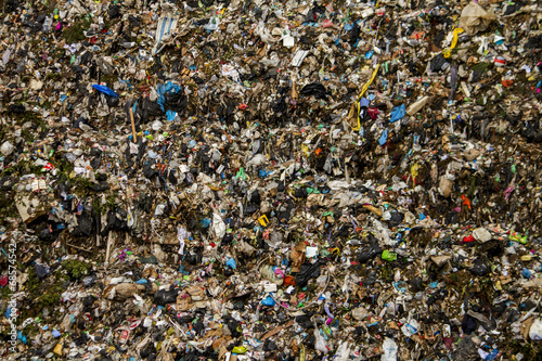 View of a massive trash dump site, result of the human activity.