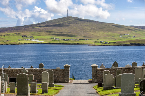 Shetland Landscape with cemetery
