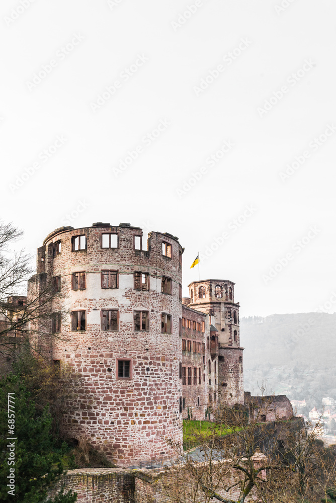 The ruin tower of Heidelberg castle in Heidelberg